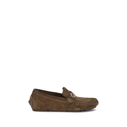 Fendi Brown Rubber Slip-On Loafers