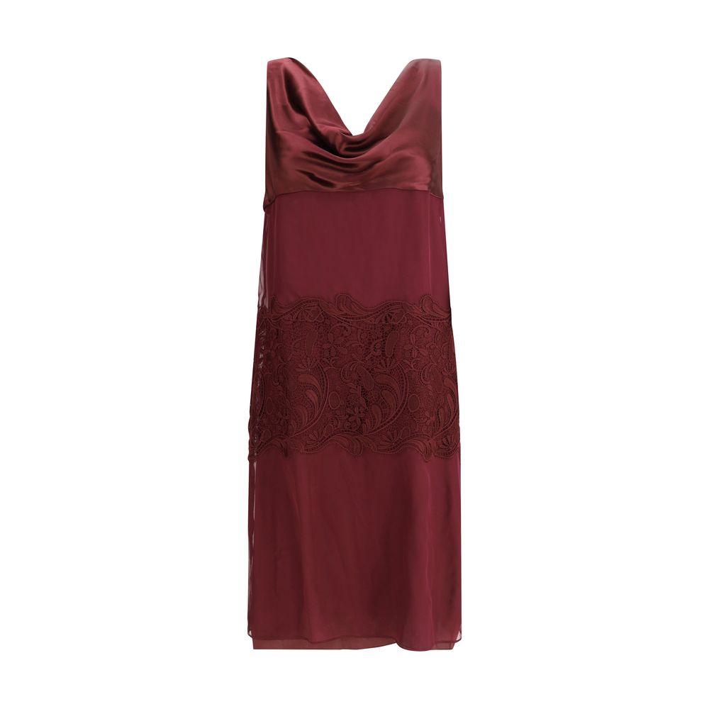 Ferragamo Bordeaux Silk Cocktail Dress