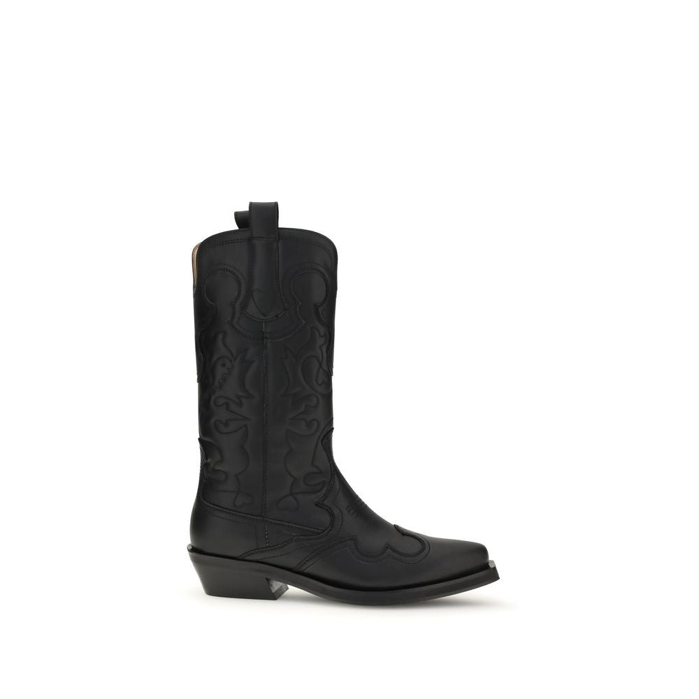 Ganni Black Recycled Leather Boots