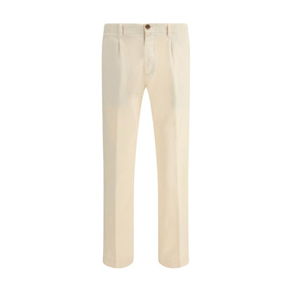 Germano Cream Cotton Casual Pants