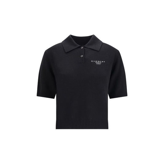 Givenchy Black Wool Polo Shirt
