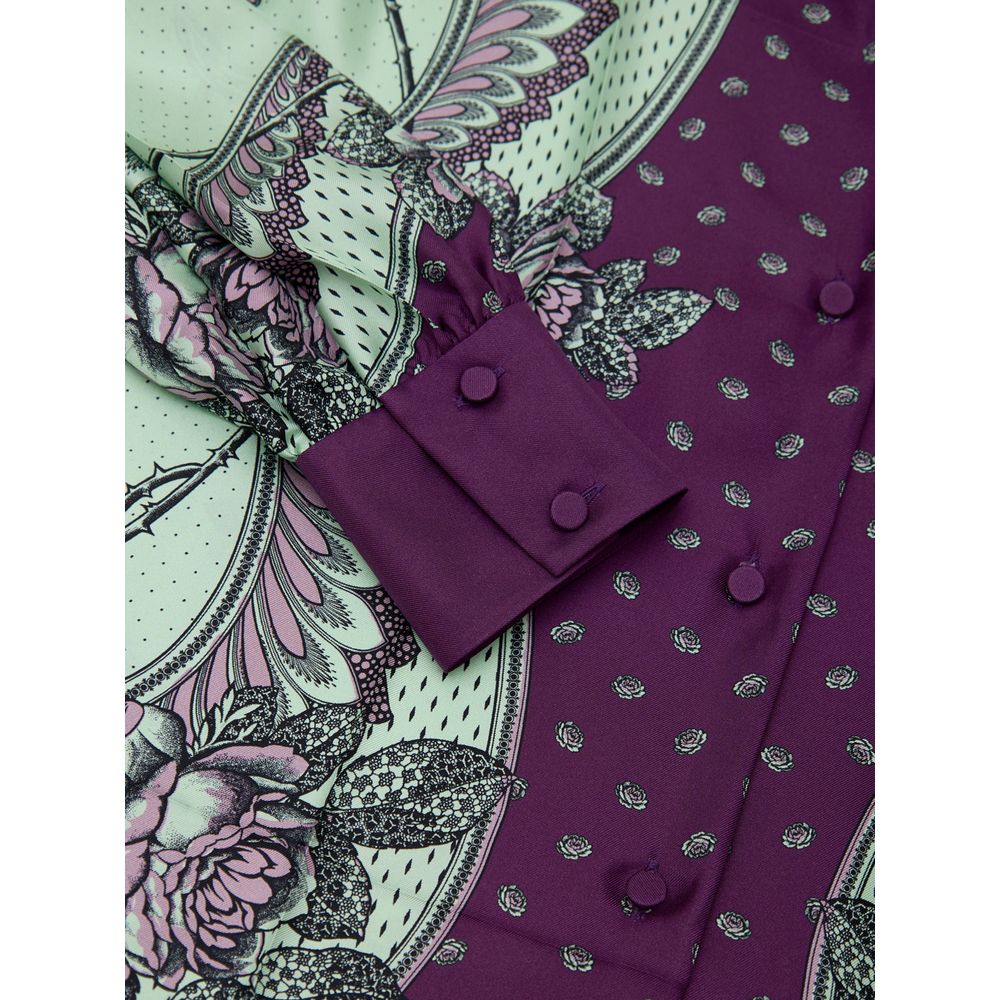 Gucci Green Silk Pattern Shirt 1728,67397976224,Clothing,Green,Gucci,IT44|L,New with tags,Pattern - Shirts - Clothing,Shirts - Clothing,Women
