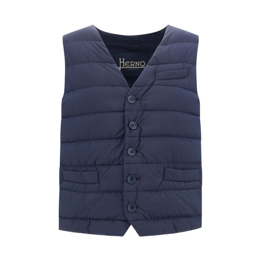 Herno Blue Polyamide Sleveless Jacket