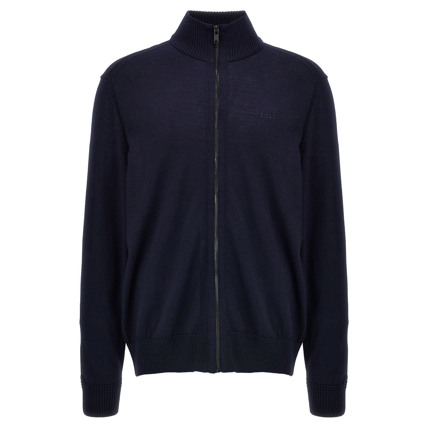 Hugo Boss Blue Wool Cardigan