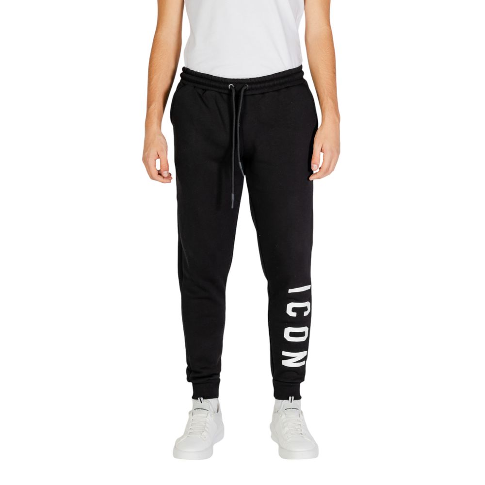 Icon Black And White Cotton Joggers (Workout Pants)