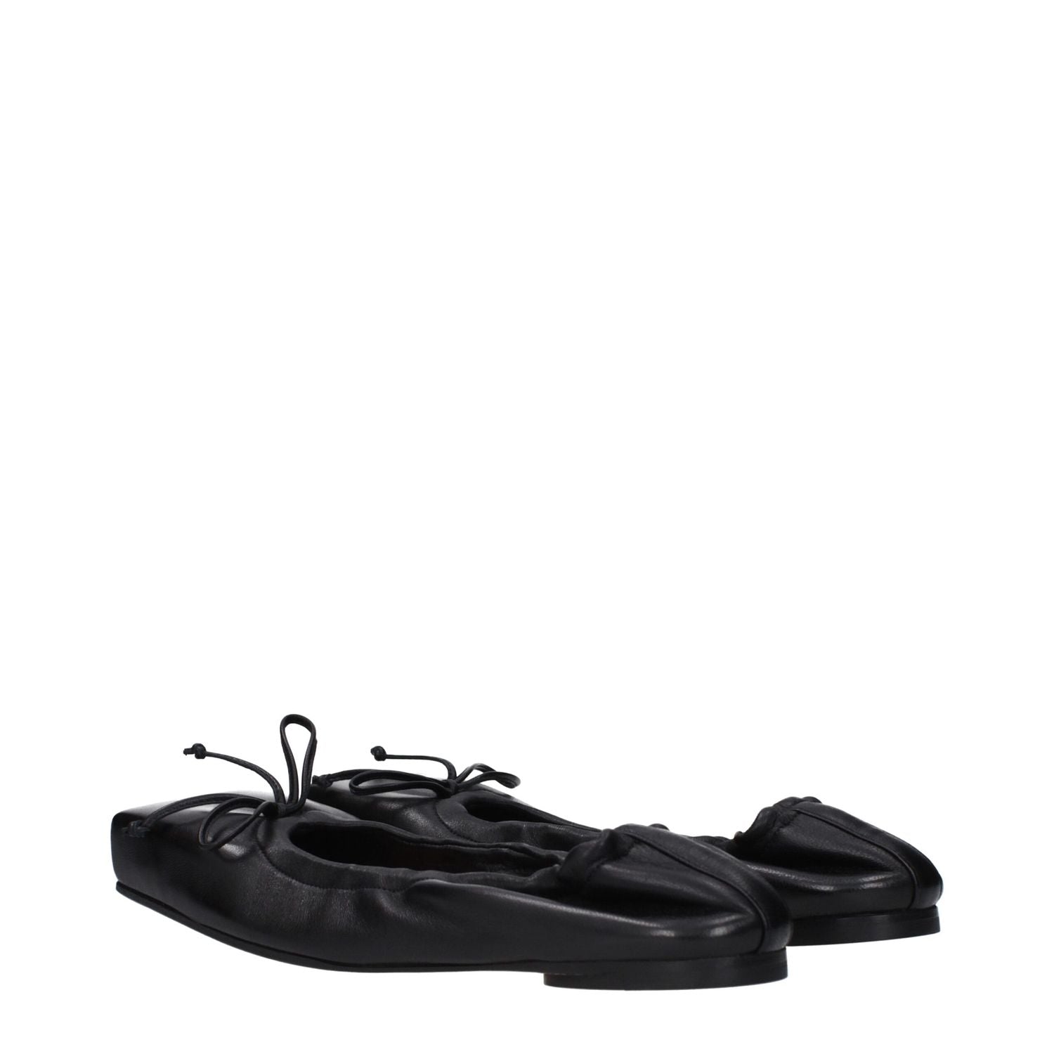 Jacquemus Black Leather Ballet Flats