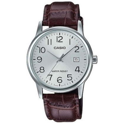 CASIO COLLECTION Mod. DATE, LEATHER - SILVER-0