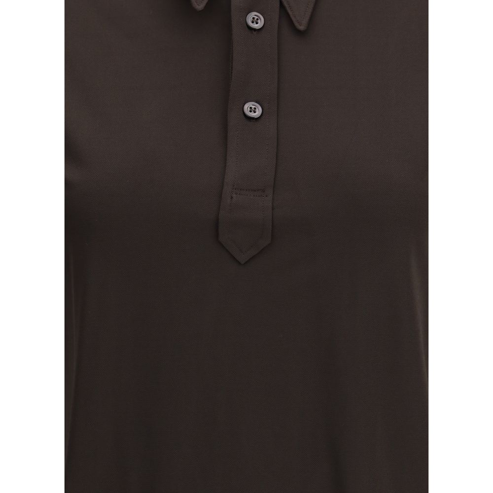 Margiela Brown Viscose Polo Shirt