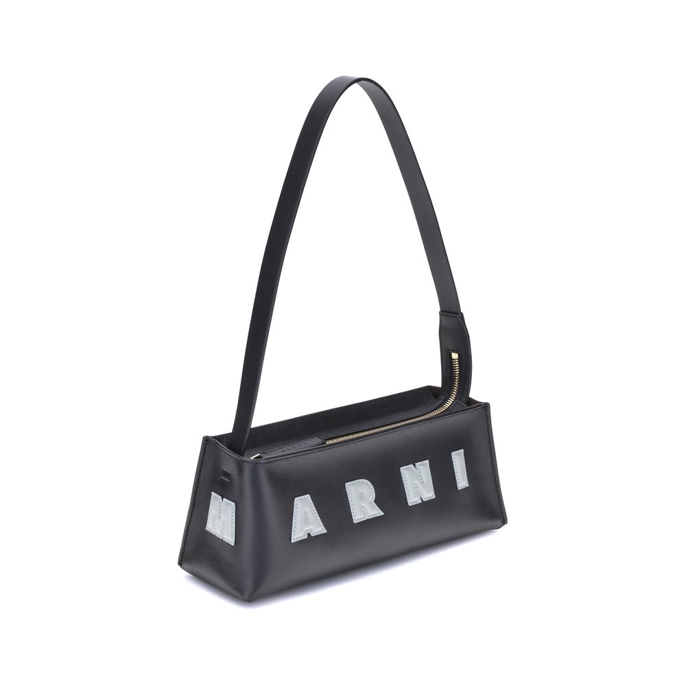 Marni Black Calf Leather Bos Taurus Shoulder Bag