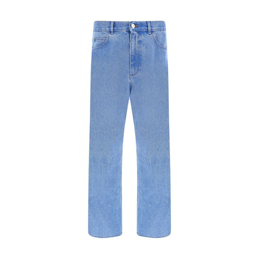 Marni Light Blue Cotton Straight-Leg Jeans