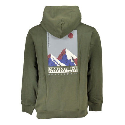 Napapijri Verde Cotton Men Sweatshirt with Hood