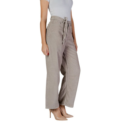 Only Beige Cotton Casual Pants