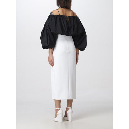 PINKO White Polyester Midi Skirt PINKO