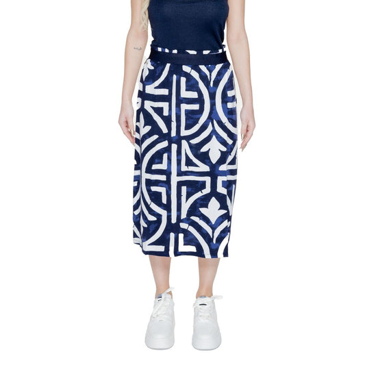 Street One Blue Viscose Long Skirt Street One