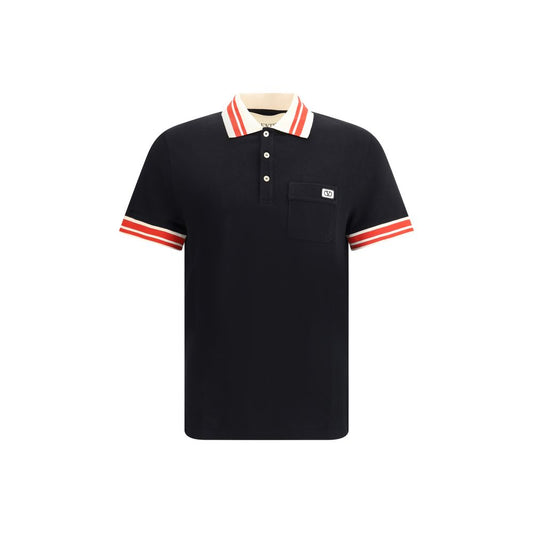 Valentino Black Cotton Polo Shirt