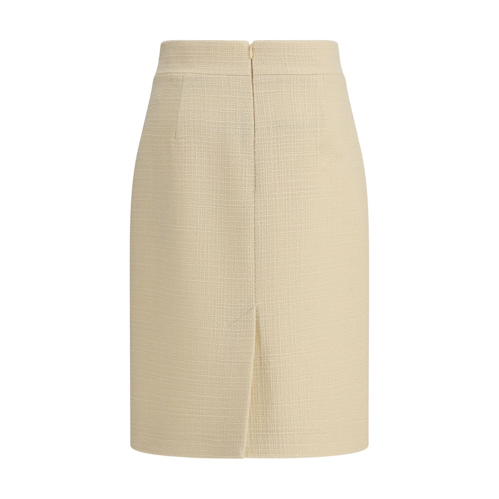 Valentino Cream Fleece Wool Skirt Valentino