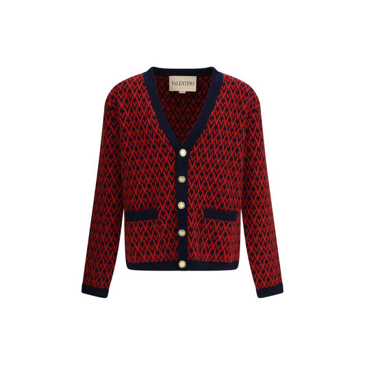 Valentino Multicolor Fleece Wool Cardigan