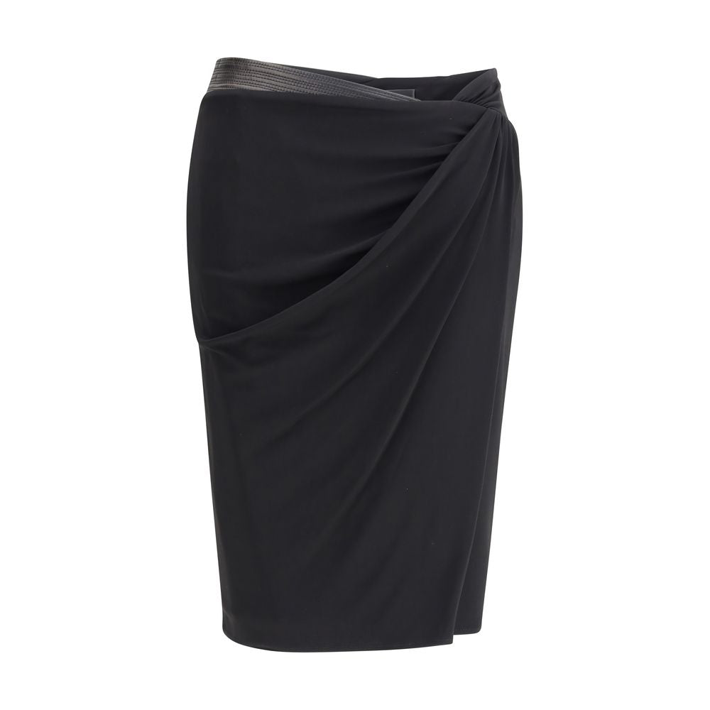 Versace Black Viscose Midi Skirt