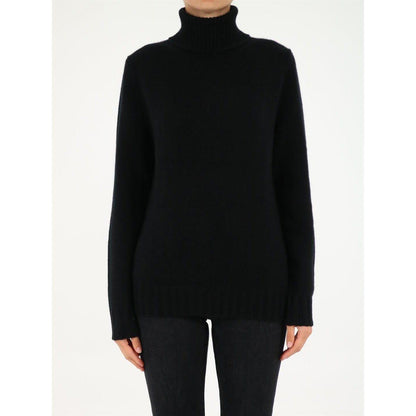 Allude Black Roll-Neck Cashmere Sweater ALLUDE