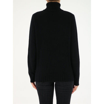 Allude Black Roll-Neck Cashmere Sweater ALLUDE